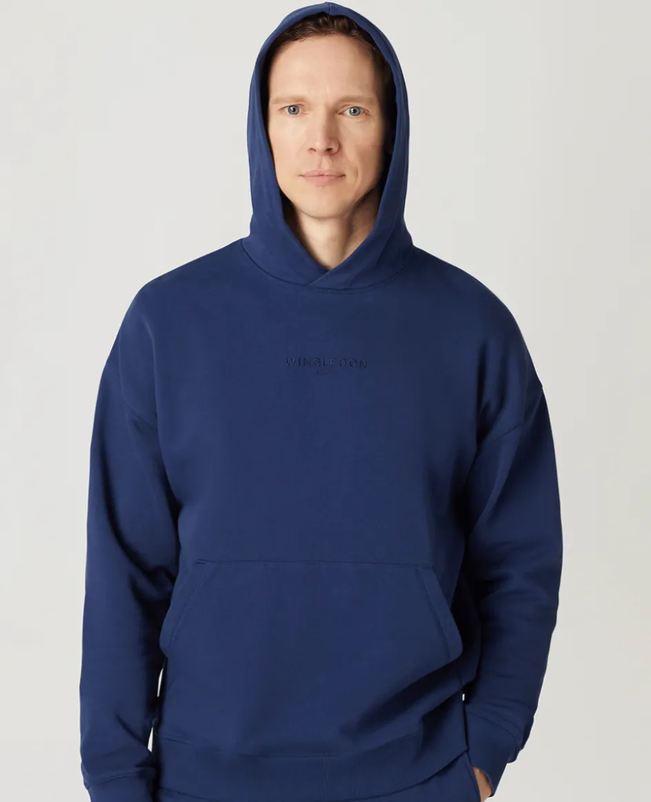 Wimbledon Mens Hooded Sweatshirt - Navy- Sweatshirts & Hoodies