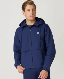 Wimbledon Mens Hooded Water Resistant Jacket - Navy- Jackets & Coats