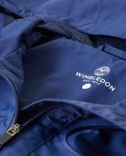Wimbledon Mens Hooded Water Resistant Jacket - Navy- Jackets & Coats