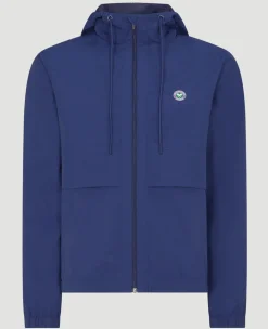 Wimbledon Mens Hooded Water Resistant Jacket - Navy- Jackets & Coats