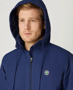 Wimbledon Mens Hooded Water Resistant Jacket - Navy- Jackets & Coats