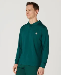 Wimbledon Mens Light Performance Hoody - Green- Sweatshirts & Hoodies|Sweatshirts & Hoodies