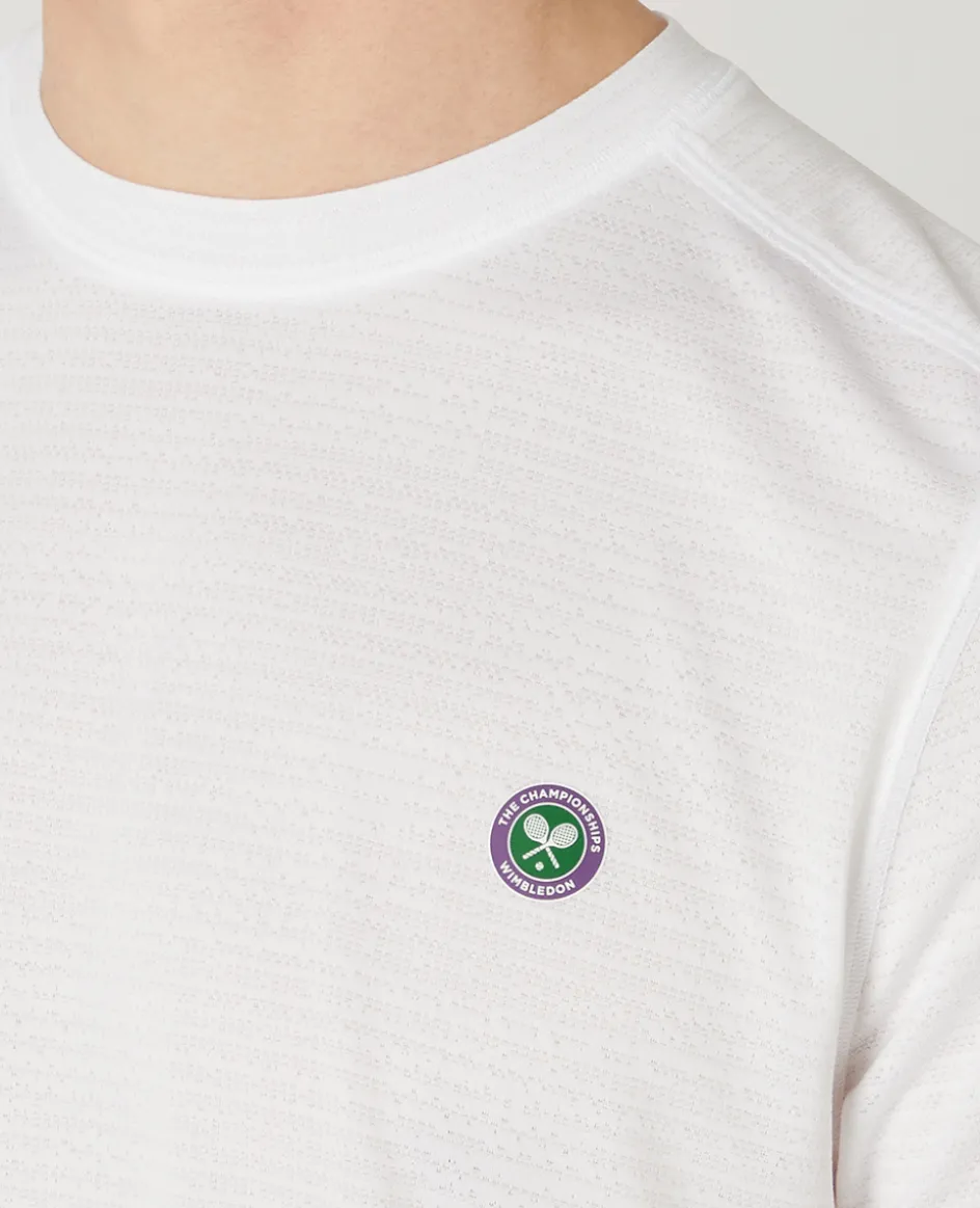 Wimbledon Mens Light Performance T-Shirt - White- Tops & T-Shirts|T-Shirts