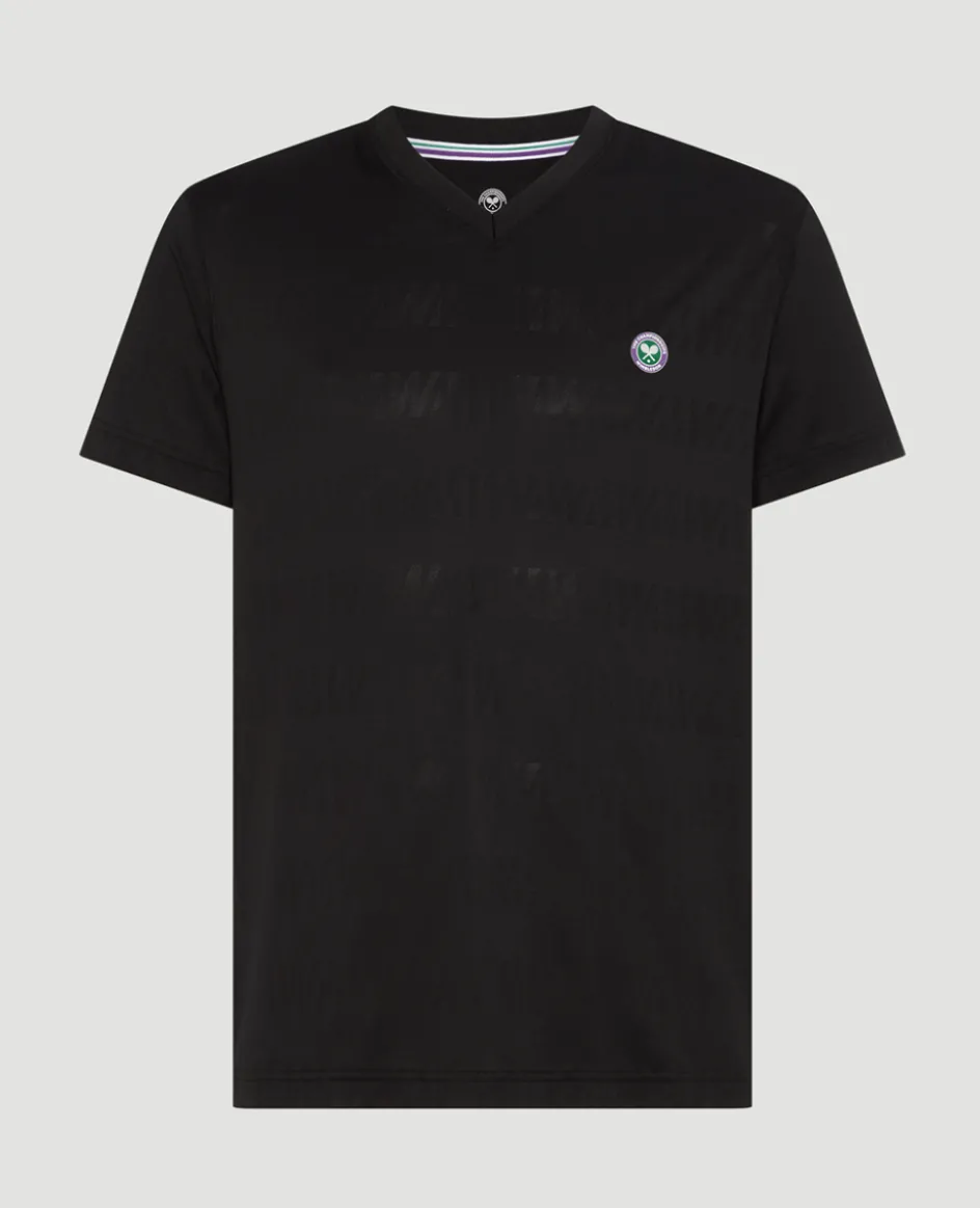 Wimbledon Mens Light Performance T-Shirt - Black- T-Shirts