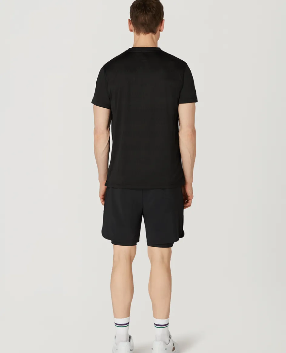 Wimbledon Mens Light Performance T-Shirt - Black- T-Shirts