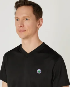 Wimbledon Mens Light Performance T-Shirt - Black- T-Shirts