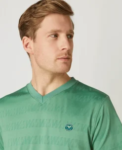 Wimbledon Mens Light Performance T-Shirt - Green- T-Shirts