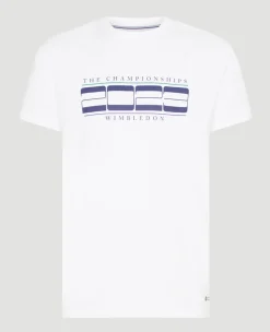 Wimbledon Mens Linear 2023 T-Shirt - White- T-Shirts