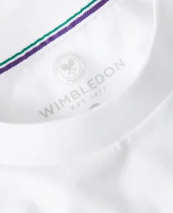 Wimbledon Mens Linear 2023 T-Shirt - White- T-Shirts