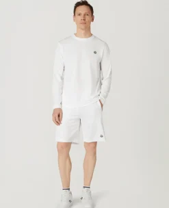 Wimbledon Mens Long Sleeve Performance T-Shirt - White- Tops & T-Shirts|T-Shirts