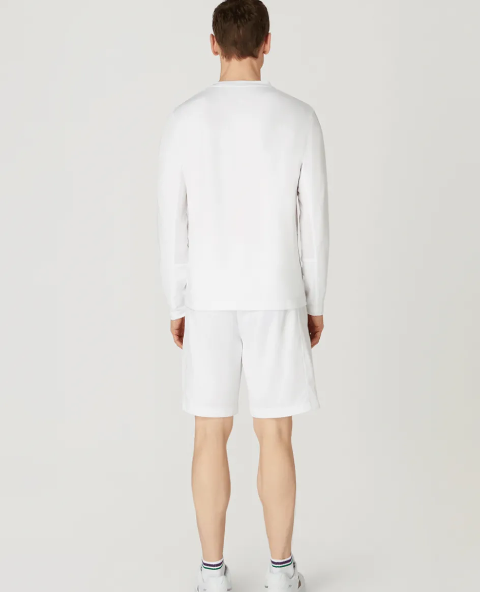 Wimbledon Mens Long Sleeve Performance T-Shirt - White- Tops & T-Shirts|T-Shirts