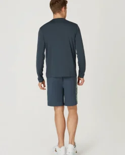 Wimbledon Mens Long Sleeve Performance T-Shirt - Steel- T-Shirts