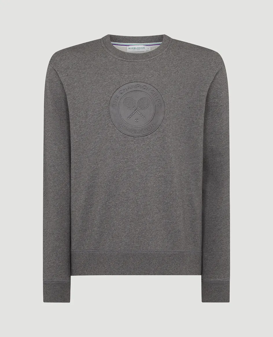 Wimbledon Mens Monobrand Logo Sweatshirt - Charcoal- Sweatshirts & Hoodies
