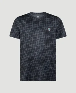 Wimbledon Mens Performance Net T-Shirt - Black- T-Shirts
