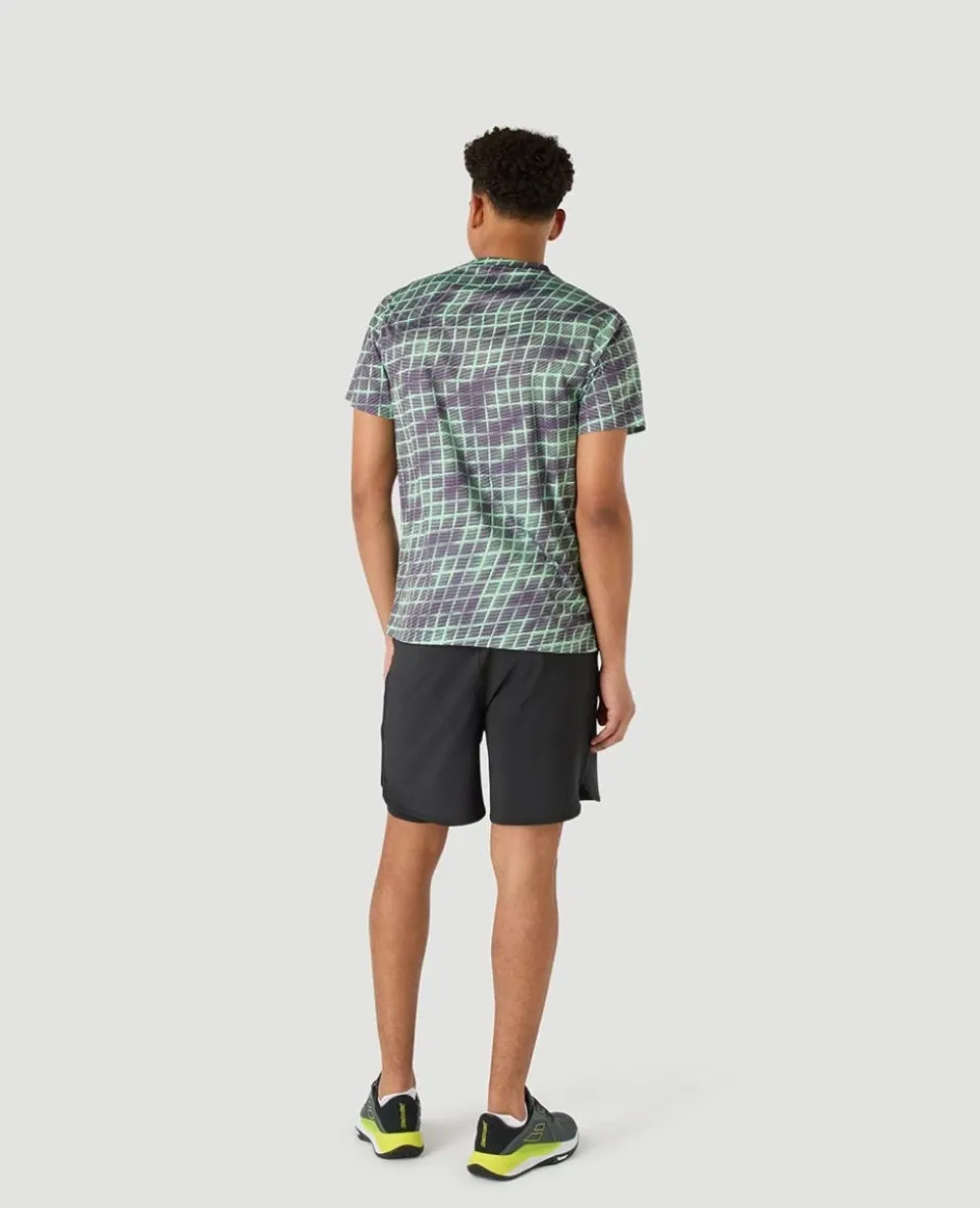 Wimbledon Mens Performance Net T-Shirt - Purple- Tops & T-Shirts|T-Shirts
