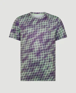 Wimbledon Mens Performance Net T-Shirt - Purple- Tops & T-Shirts|T-Shirts