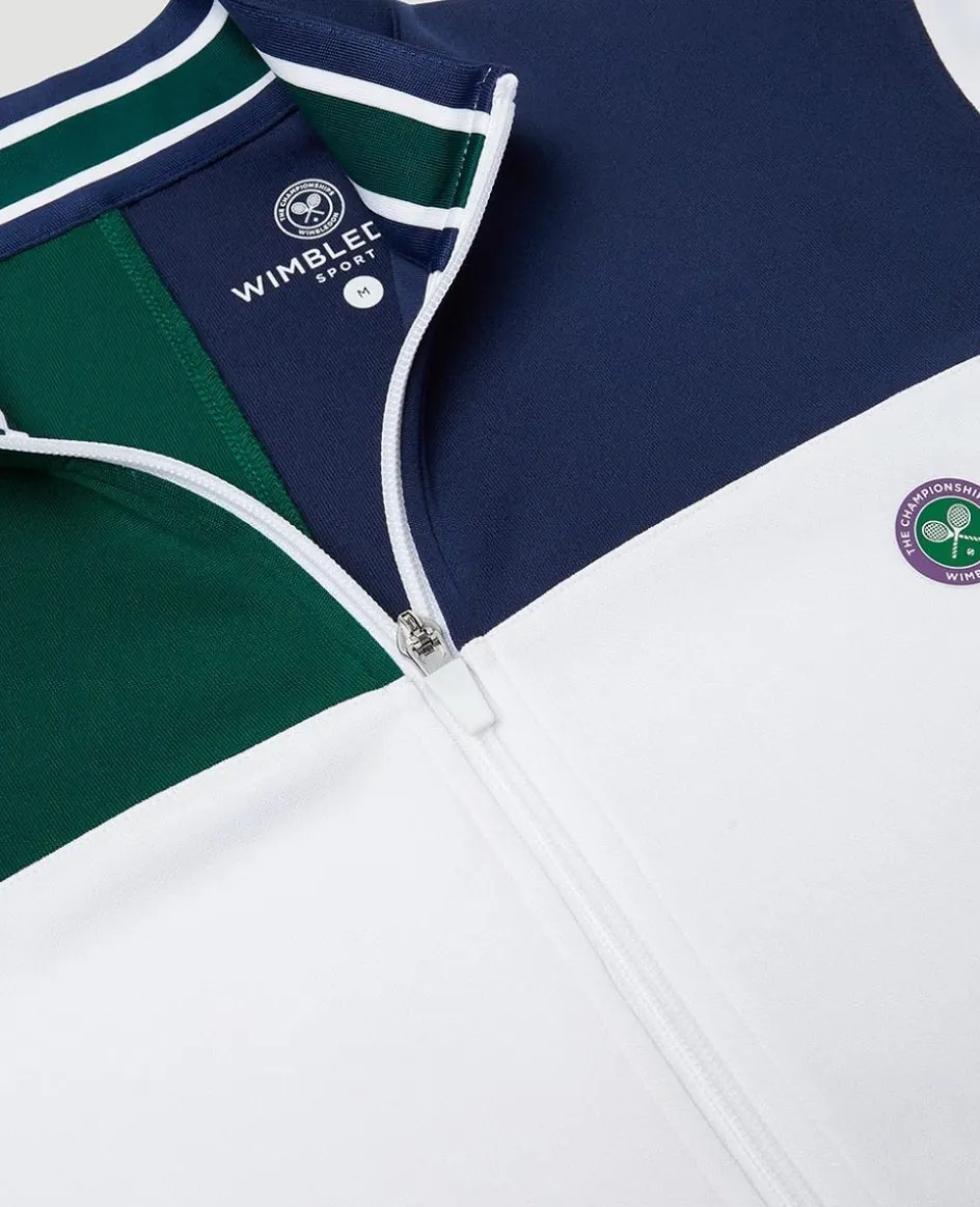 Wimbledon Mens Performance Panel Full Zip Jacket - Multi- Sweatshirts & Hoodies|Jackets & Coats