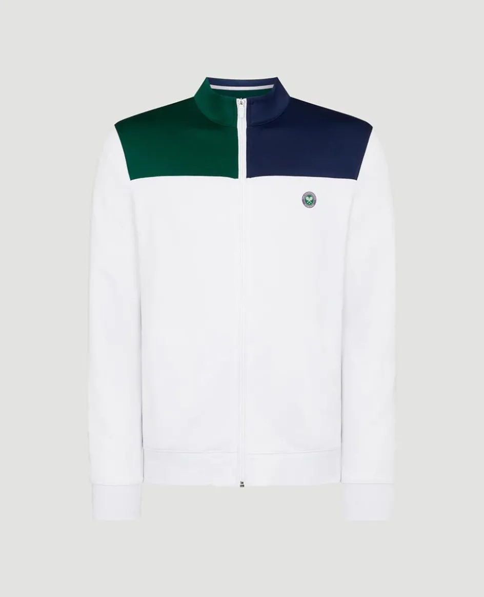 Wimbledon Mens Performance Panel Full Zip Jacket - Multi- Sweatshirts & Hoodies|Jackets & Coats