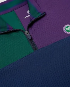Wimbledon Mens Performance Panel 1/4 Zip Jacket - Multi- Jackets & Coats