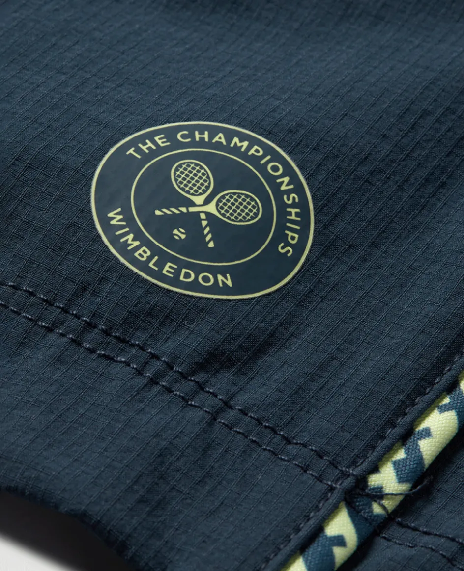 Wimbledon Mens Performance Short - Steel & Lime- Trousers & Shorts