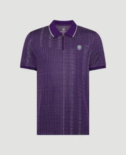 Wimbledon Mens Performance Texture Polo - Purple- Tops & T-Shirts|Polo Shirts