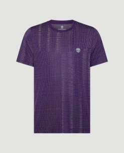 Wimbledon Mens Performance Texture T-Shirt - Purple- T-Shirts