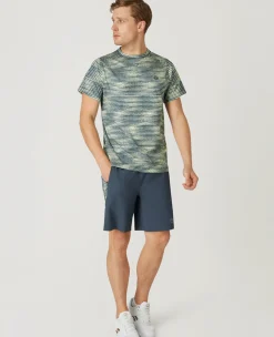 Wimbledon Mens Performance T-Shirt - Steel & Lime- T-Shirts