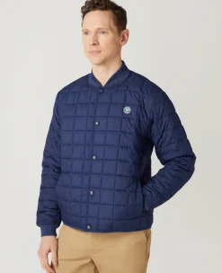 Wimbledon Mens Quilted Jacket - Navy- Jackets & Coats