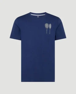Wimbledon Mens Sketchbook 1877 T-Shirt - Navy- T-Shirts