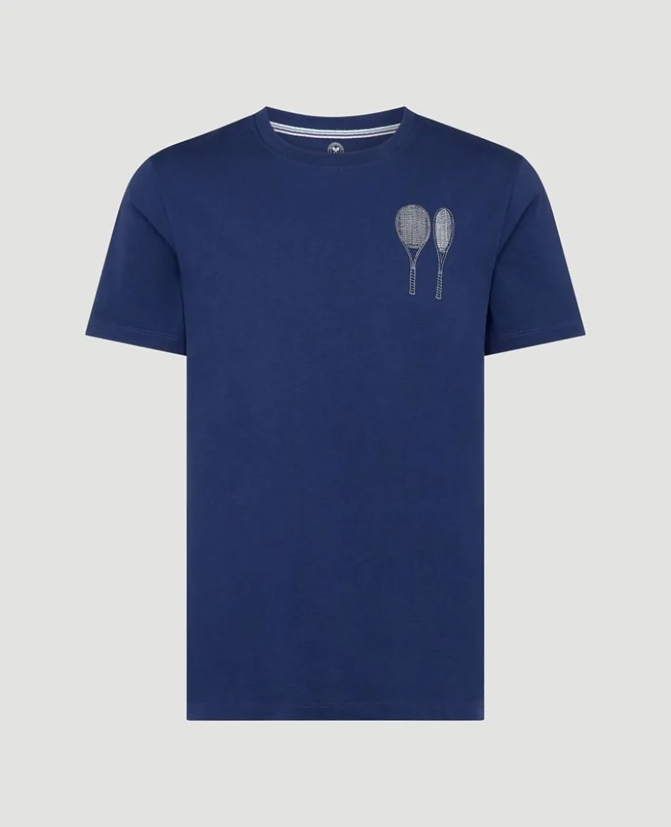 Wimbledon Mens Sketchbook 1877 T-Shirt - Navy- T-Shirts