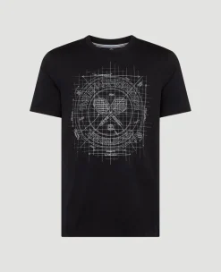 Wimbledon Mens Sketch Logo T-Shirt - Black- T-Shirts
