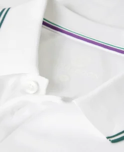 Wimbledon Mens Square Performance Polo - White- Tops & T-Shirts|Polo Shirts