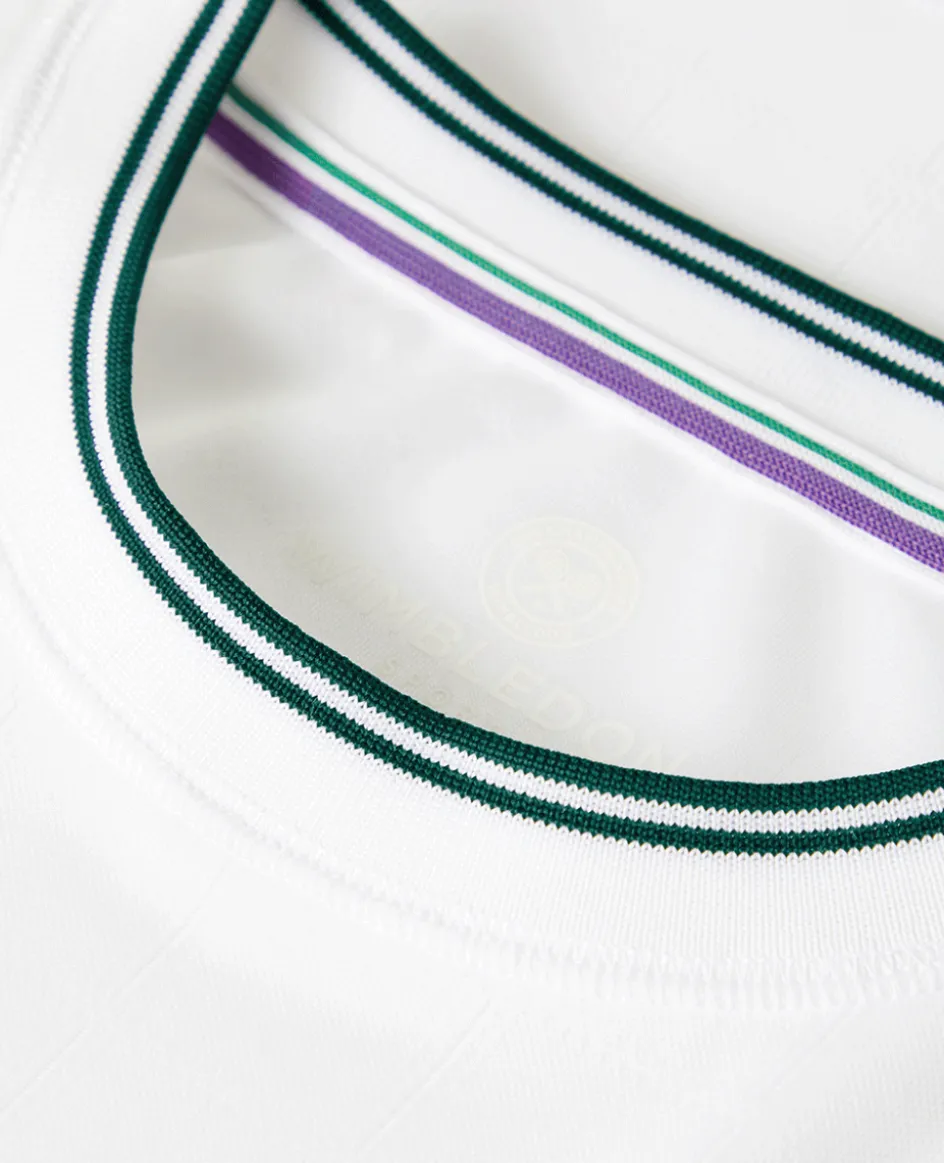 Wimbledon Mens Square Performance T-Shirt - White- Tops & T-Shirts|T-Shirts