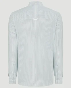 Wimbledon Mens Stripe Shirt - Green- Shirts