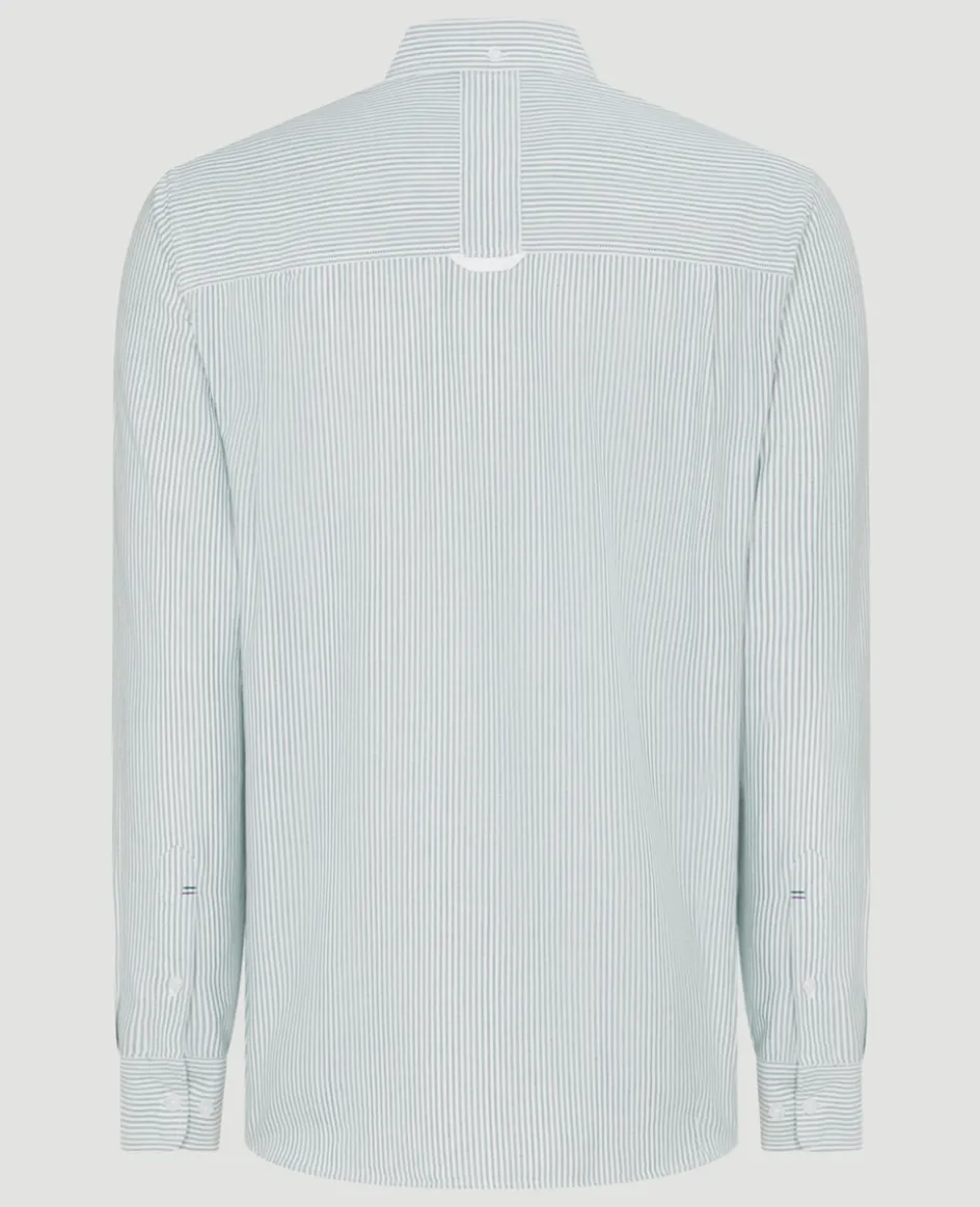Wimbledon Mens Stripe Shirt - Green- Shirts