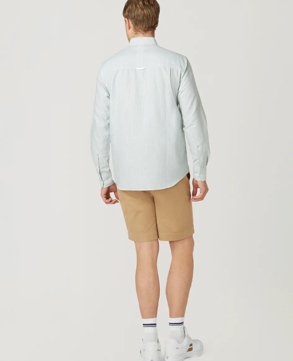 Wimbledon Mens Stripe Shirt - Green- Shirts