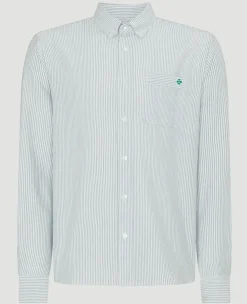 Wimbledon Mens Stripe Shirt - Green- Shirts