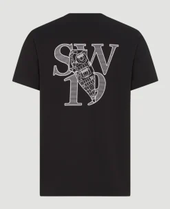 Wimbledon Mens SW19 Print T-Shirt - Black- T-Shirts