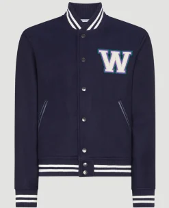 Wimbledon Mens Varsity Jacket - Navy- Jackets & Coats
