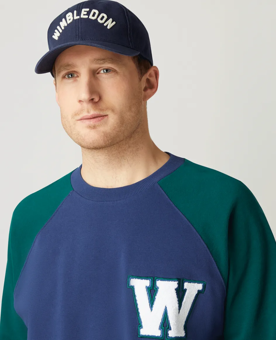 Wimbledon Mens Varsity Sweatshirt - Navy- Sweatshirts & Hoodies