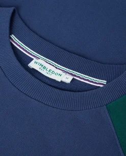 Wimbledon Mens Varsity Sweatshirt - Navy- Sweatshirts & Hoodies