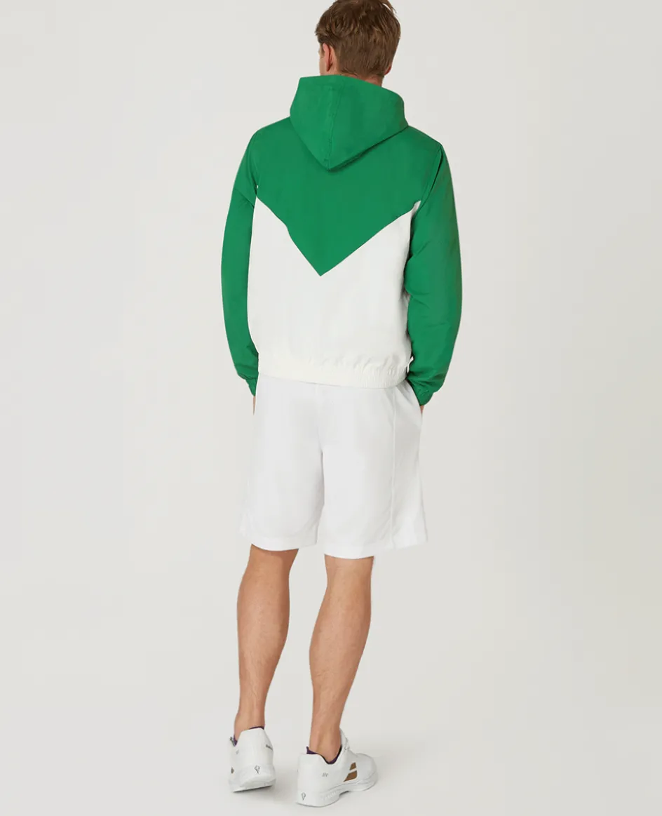 Wimbledon Mens Windbreaker Jacket - Green & White- Jackets & Coats