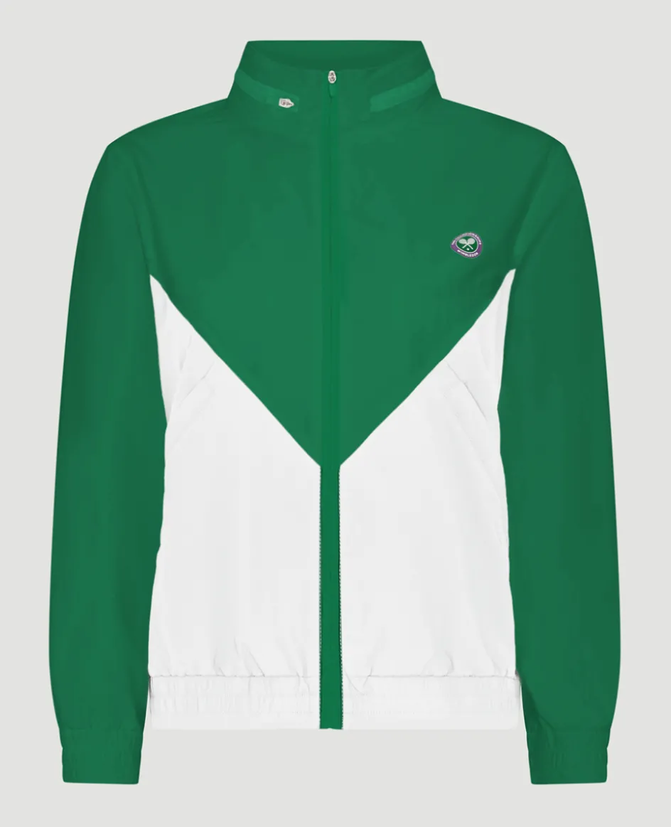 Wimbledon Mens Windbreaker Jacket - Green & White- Jackets & Coats