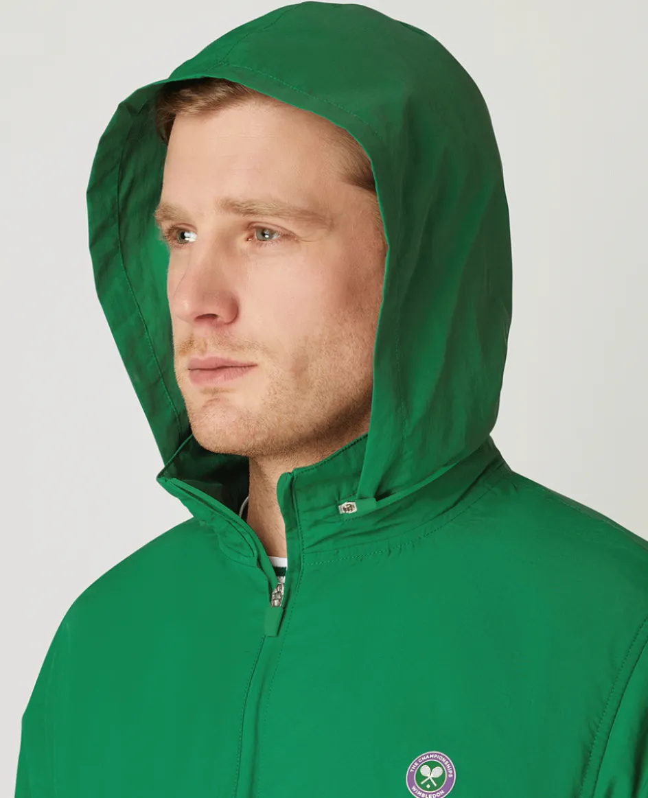 Wimbledon Mens Windbreaker Jacket - Green & White- Jackets & Coats