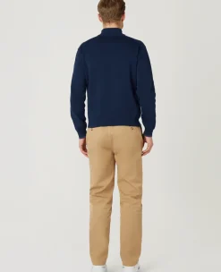 Wimbledon Mens 1/4 Zip Knit - Navy- Knitwear