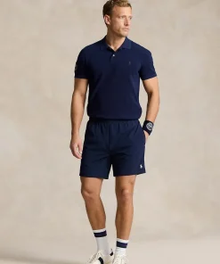 Wimbledon Polo Ralph Lauren Mens Cotton Polo-Collar Sweater - Navy- Knitwear