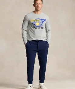 Wimbledon Polo Ralph Lauren Mens Custom Slim Fit T-Shirt - Grey- T-Shirts