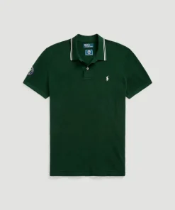 Wimbledon Polo Ralph Lauren Mens Polo Collar Sweater - Green- Knitwear