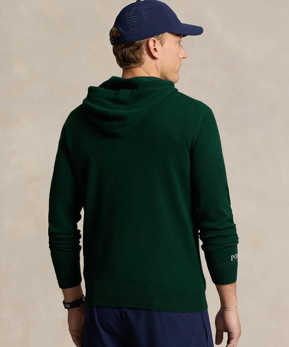 Wimbledon Polo Ralph Lauren Mens Washable Cashmere Sweater - Green- Knitwear