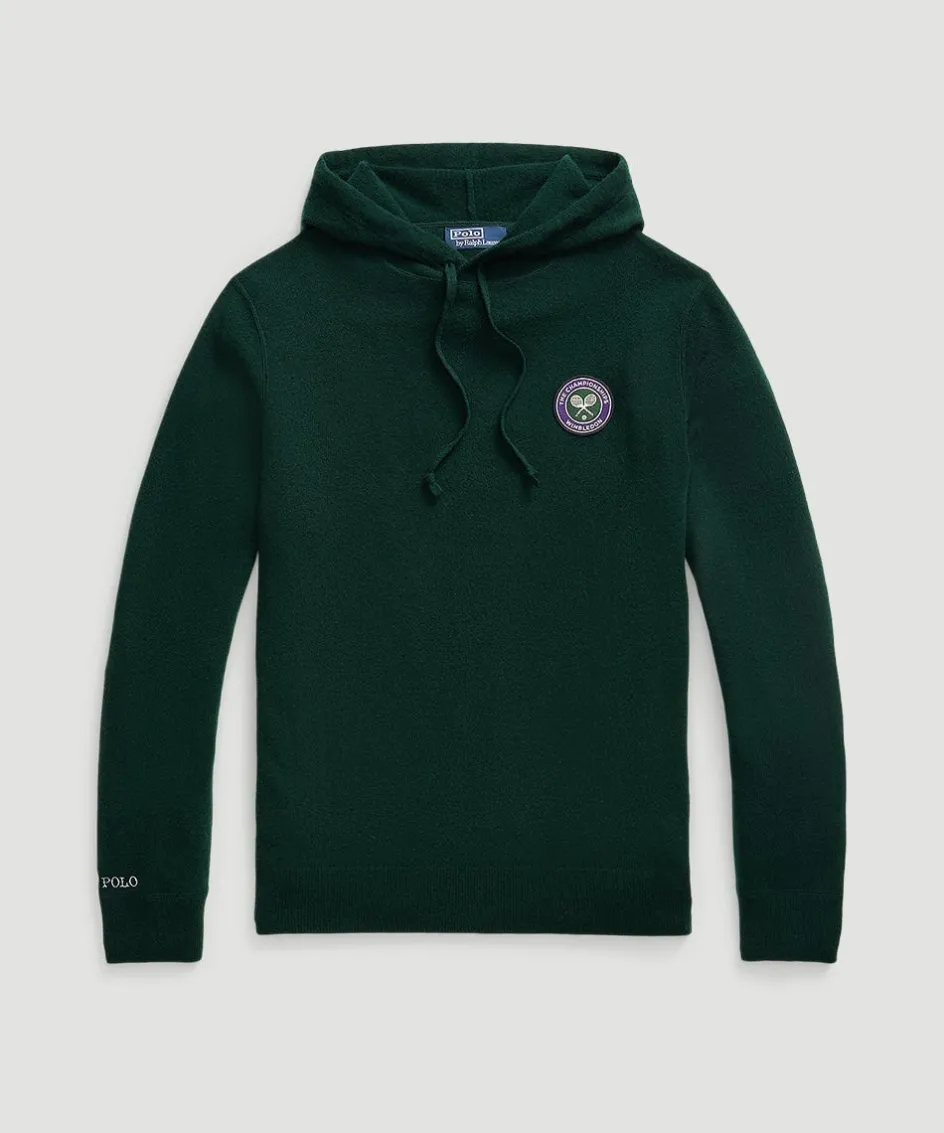 Wimbledon Polo Ralph Lauren Mens Washable Cashmere Sweater - Green- Knitwear